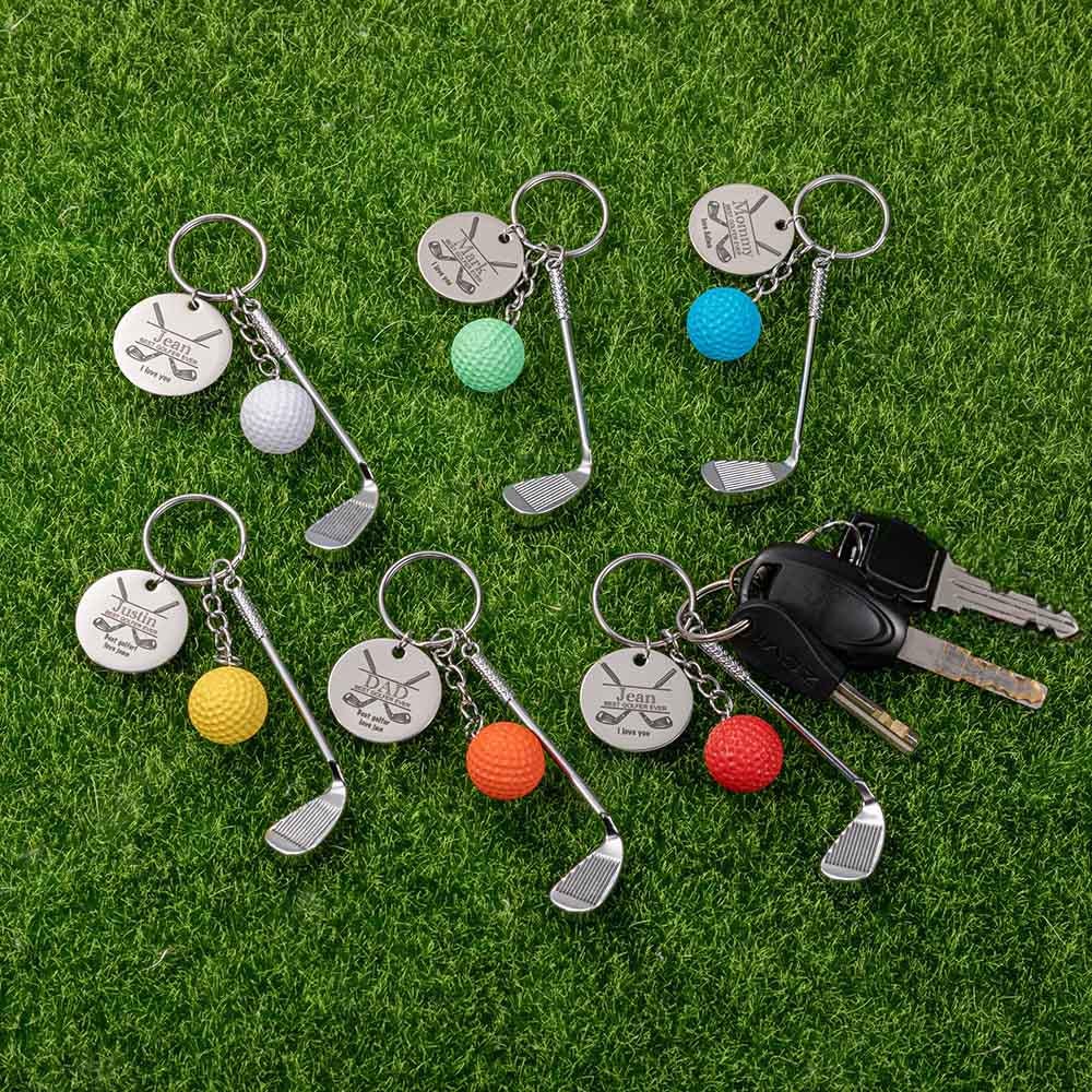 Personalized Golf Keychain, Custom Engraved Golf Accessory, Memorial Gift for Golfers, Memorial Gift, Gifts for Dad, Husband, Grandpa, Gifts