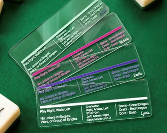 Personalized Acrylic Mahjong Line Reader with Rules, Mahjong Line Finder, Mahjong Game Lover, Mahjong Player Gift, Game Night