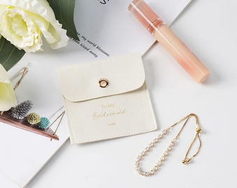 Personalized Bridesmaid Jewelry Pouch,Jewelry Gift Pouch,Wedding Party Bags,Jewelry Organizer,Personalized Gift,Bridesmaid Gift,Gift for Her