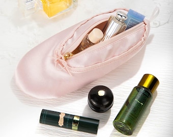 Personalized Ballet Shoe Makeup Bag, Custom Name Cosmetic Pouch for Dancers Ballet-Themed Gift for Ballerina, Girl, Women Travel Organizer