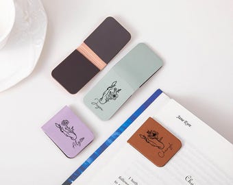 Personalized Birthflower Magnetic Bookmarks, Book Accessories, Minimalist Bookmark, Personalized Gift, Christmas Gift, Book Lover Gift, Gift