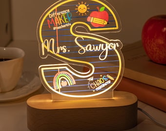 Personalized Night Light with Name, Teacher's Name Lamp, Personalized Gift, Teacher Appreciation Gift, Graduation Gift, Back to School Gifts
