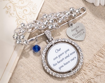 Personalized Bridal Bouquet Brooch, Locket Charm, Wedding Charm, Jewelry for Bride, Bride Gift, Wedding Gift,Bridal Shower Gift,Gift for Her