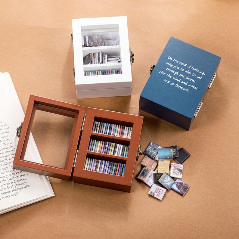 Personalized Anxiety Bookshelf with Mini Books, Book Accessories, Home Decor, Teacher Gifts, Book Lover's Gifts, Gifts for Reader, Gifts image 4