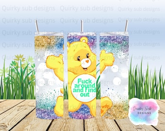 Swear Bear Tumbler Wrap, 20 Unzen, Sublimation, png, digitaler Download. lustig, sarkastisch, unhöflich, Schimpfwörter, digitales Design, Sublimationsdesign,