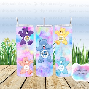 Emballage de gobelet ours juré, 20 oz, sublimation, png, téléchargement numérique. drôle, sarcastique, grossier, gros mots, conception numérique, conception par sublimation,