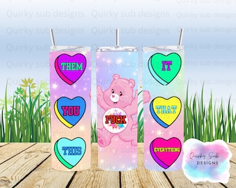 Swear Bear Tumbler Wrap, 20 Unzen, Sublimation, png, digitaler Download. lustig, sarkastisch, unhöflich, Schimpfwörter, digitales Design, Sublimationsdesign,