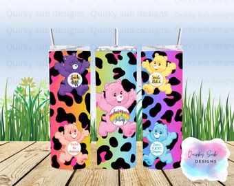 Swear bear tumbler wrap, 20oz, sublimation, png, digital download. funny, sarcastic, rude, swear words, digital design, sublimation design,