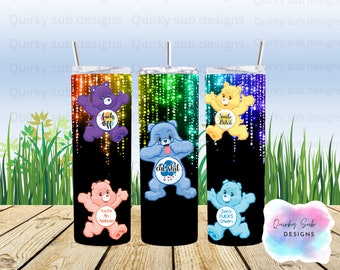 Swear bear tumbler wrap, 20oz, sublimation, png, digital download. funny, sarcastic, rude, swear words, digital design, sublimation design,