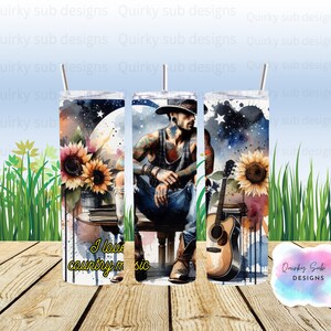 Modèles de sublimation, png droit Téléchargement numérique. Gobelets droits de 20 oz, clipart png, téléchargement numérique, cow-boy, musique