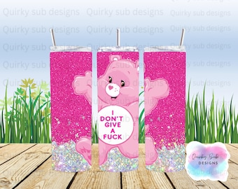 Swear Bear Tumbler Wrap, 20 Unzen, Sublimation, png, digitaler Download. lustig, sarkastisch, unhöflich, Schimpfwörter, digitales Design, Sublimationsdesign,