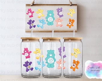 Swear Bears 16oz beer can wrap, Sublimation design templates, 16oz png Digital download.  download, 16oz beer can glass Libby can glass