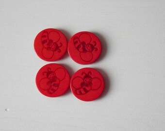 Ladybug and Sunflowers Buttons Set of 4 Buttons 3//4/" Diameter Wuttons Buttons