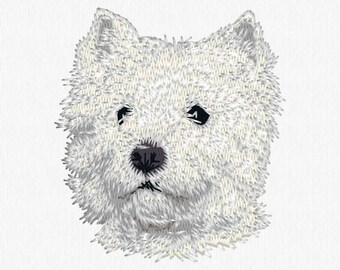 West Highland White Terrier 8 Westie Chien Brodé Serviettes