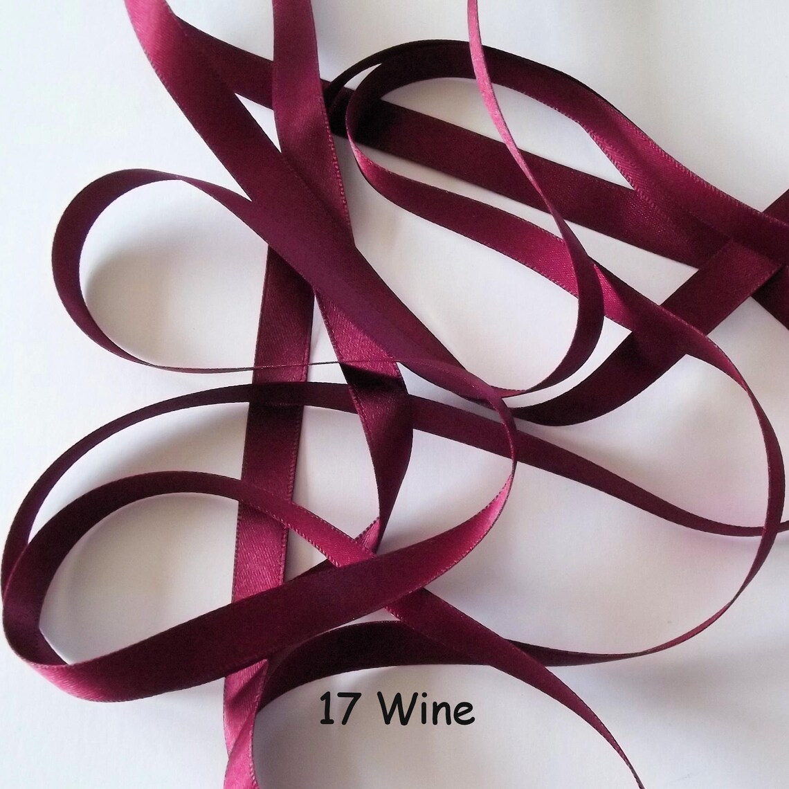 Wine Ribbon Wine Double Satin Ribbons Berisfords Ribbon Etsy