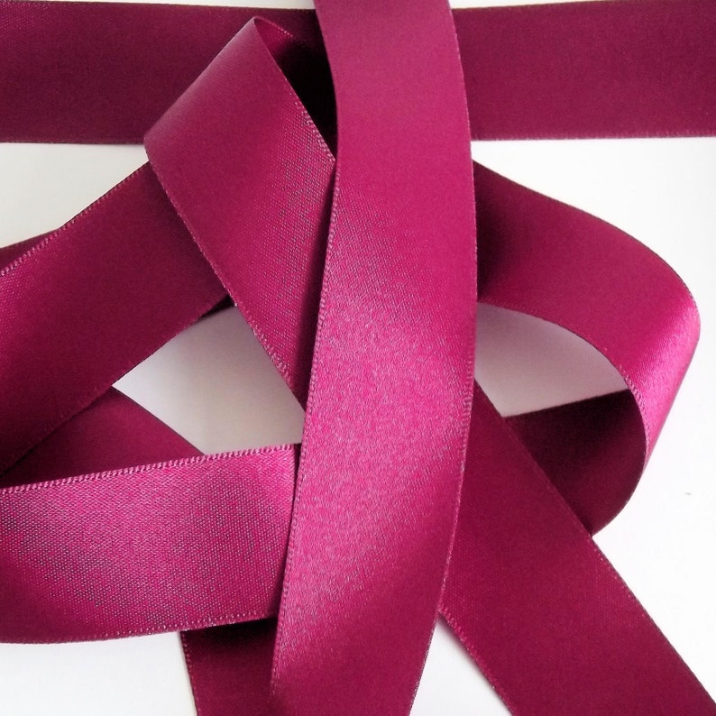 Wine Ribbon Wine Double Satin Ribbons Berisfords Ribbon Etsy