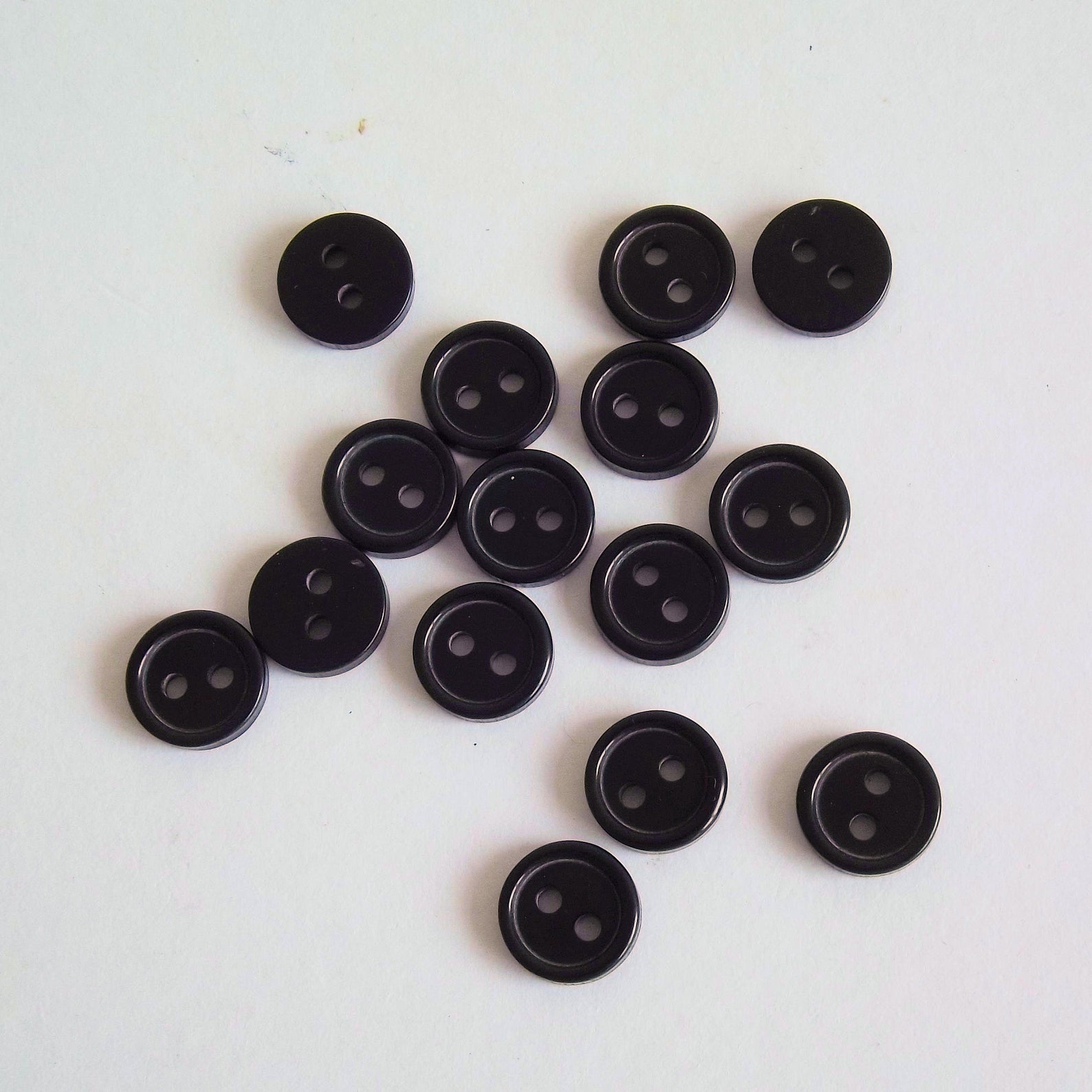 Black buttons Black 2 hole Buttons 8mm Buttons 2 Hole | Etsy