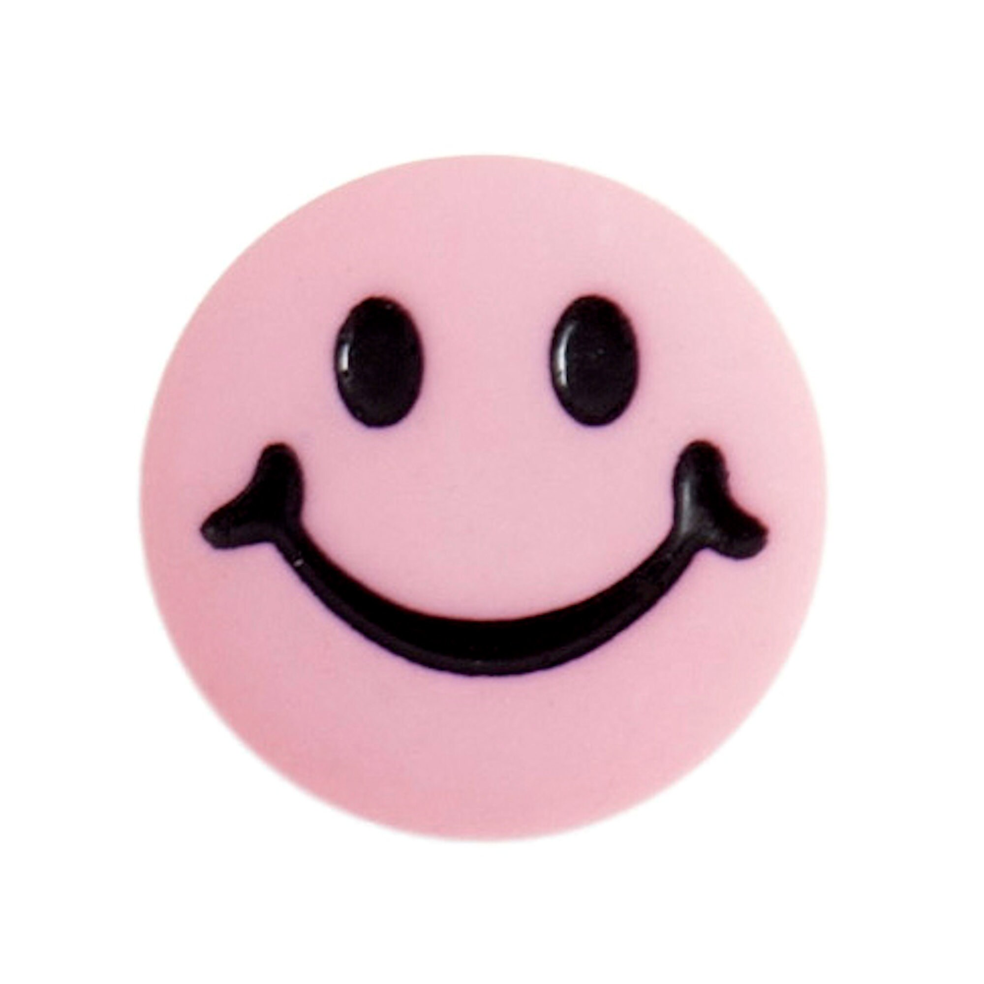 10 x 15mm pink smiley face emoticon buttons with rear shank 