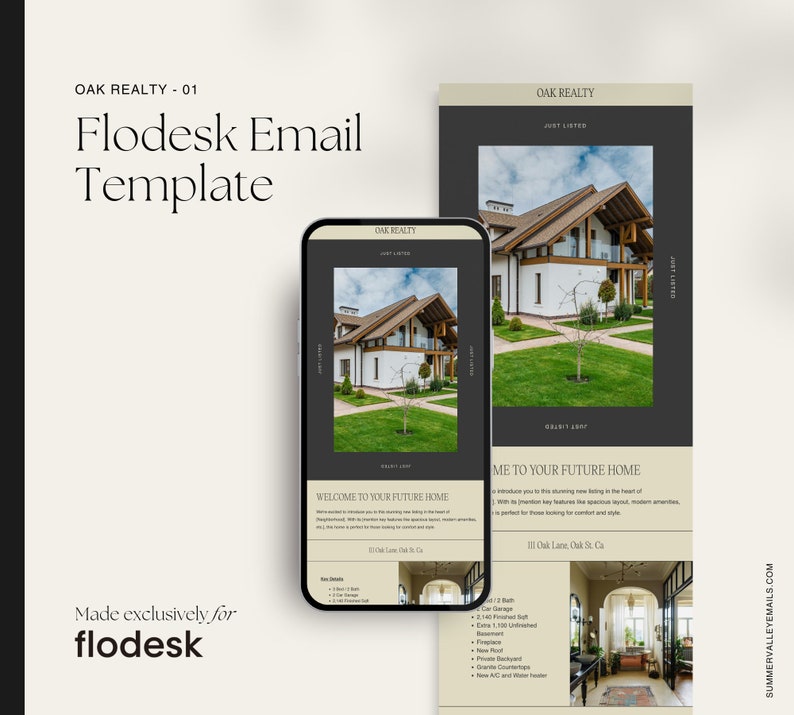 Oak Realty 01 Flodesk Email Template for Realtors & Real Estate
