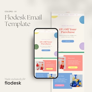 Colors 01 - Flodesk Email Template | Playful, Colorful, Fun Flodesk Email Template