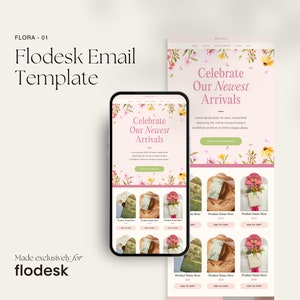 Flora 01 - Flodesk Email Template | Pretty, Artsy, Modern Flodesk Email Template