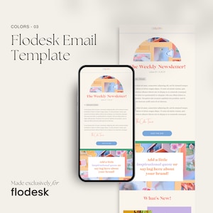 Colors 03 - Flodesk Email Template | Playful, Colorful, Fun Flodesk Email Template | Newsletter Template