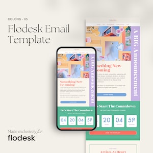 Colors 05 - Flodesk Email Template | Playful, Colorful, Fun Flodesk Email Template | Countdown Template