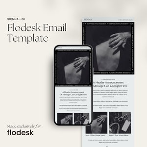 Sienna 06 - Flodesk Email Template | Elegant, Editorial Flodesk Email Template | Countdown & Announcement Email