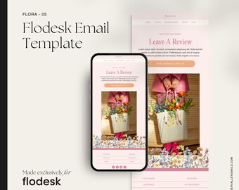 Flora 05 - Flodesk メール テンプレート | かわいらしく、芸術的で、モダンな Flodesk メール テンプレート