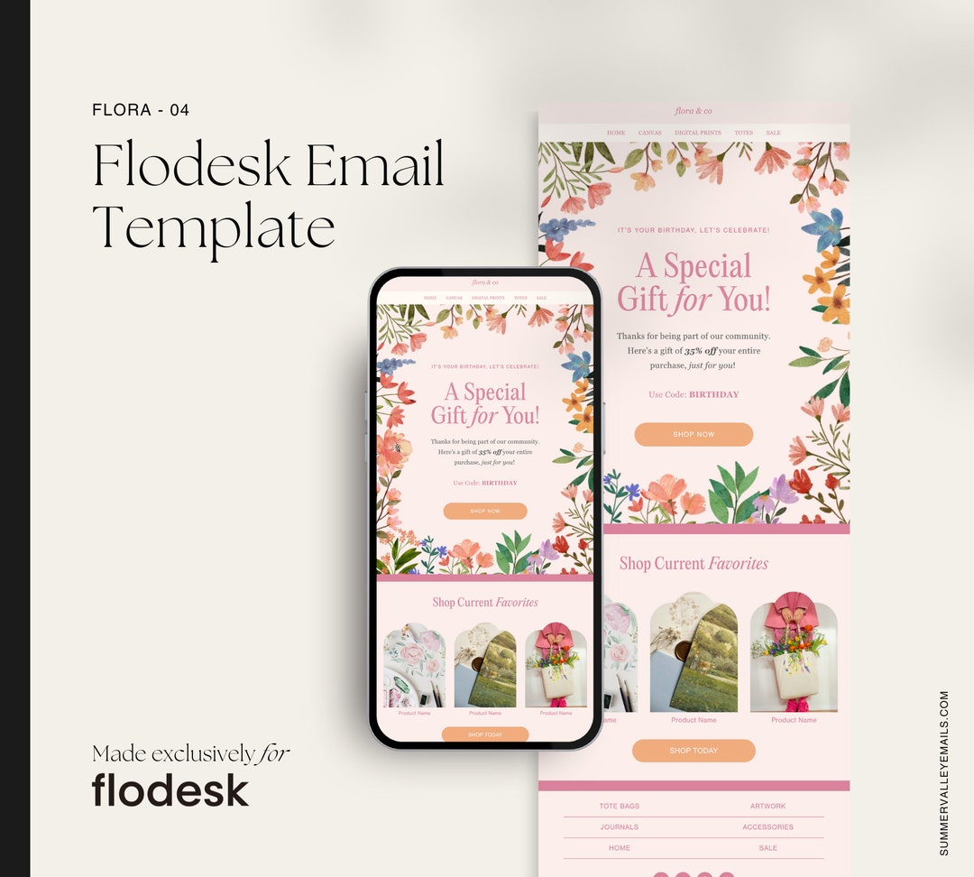 Flora 04 Flodesk Email Template Pretty, Artsy, Modern Flodesk Email Flora 04 Flodesk Email Template Pretty, Artsy, Modern Flodesk Email