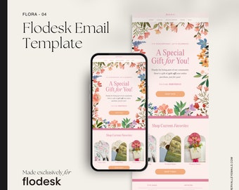 Flora 04 - Flodesk メール テンプレート | かわいらしく、芸術的で、モダンな Flodesk メール テンプレート