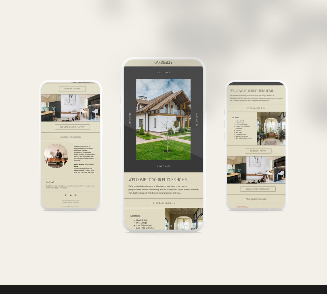Oak Realty 01 Flodesk Email Template for Realtors & Real Estate