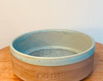Handmade Ceramic Pet Bowl - Blue Stoneware Cat Bowl - Dog Food Bowl - Ceramic Pet Accessories - Cat Lover Gift - Pet Supplies