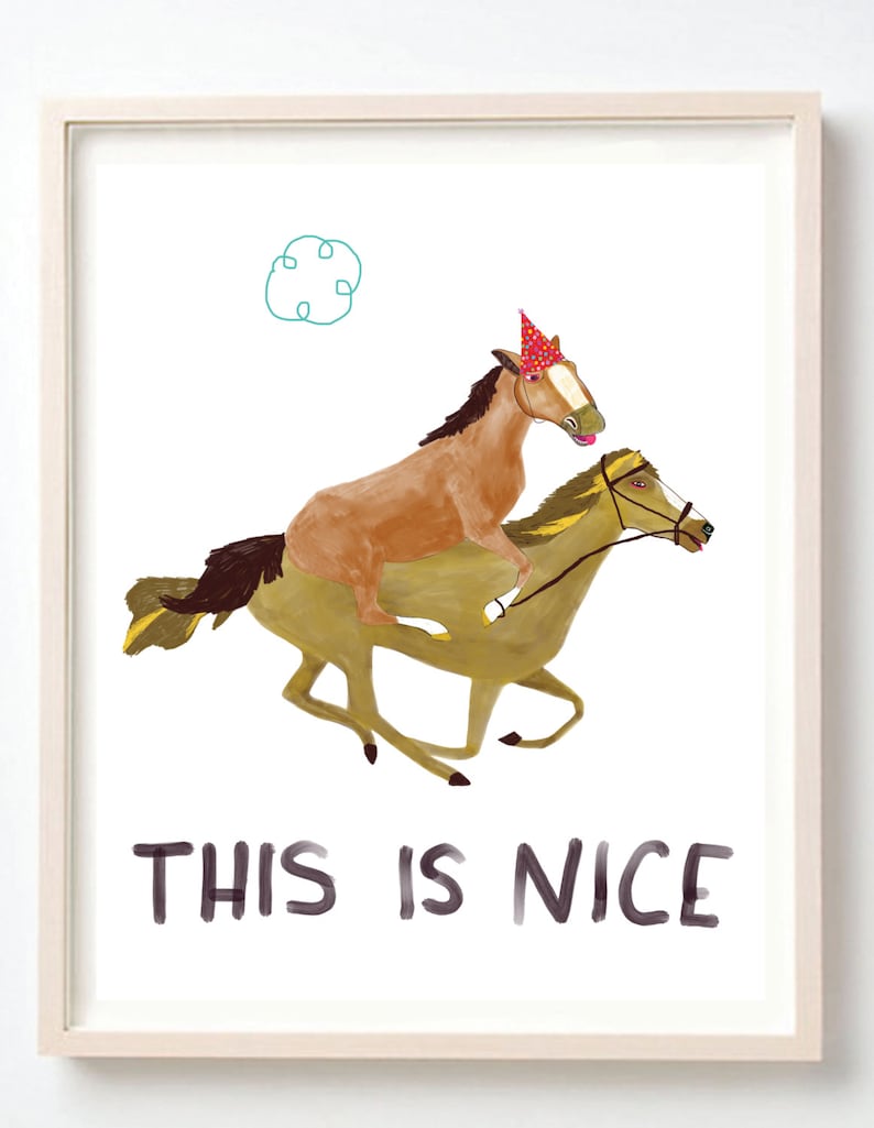 Fine Art Art Print Animals Horse Quirky Poster This is Etsy