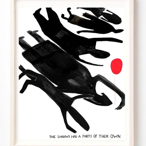 Art Black and White Quirky Humor Weird Dogs Cats Does Etsy