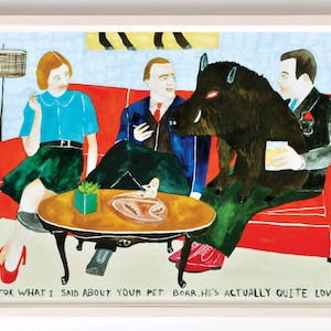 Art, Humor, Words, Vintage, Poster, Boar, Pig Pet, Quirky, Sorry For What I Said About Your Pet Boar- Fine Art Print