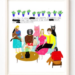 Quirky Animal Art Print: Colorful Home Decor (13x19)