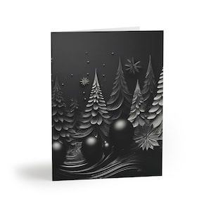 Elegant Holiday Greeting Cards | Festive Cards for Christmas, Winter Celebrations, New Year Wishes, Elegant Black Design