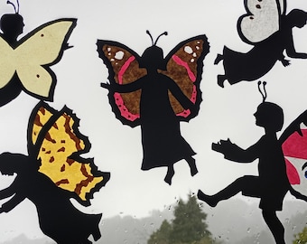 Waldorf window transparency - Butterfly Children printable template (PDF download)