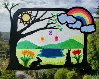 Waldorf window transparency - Easter Egg printable template (PDF download)