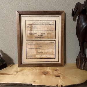 Placa de certificado de controlador de tráfego aéreo da FAA gravada