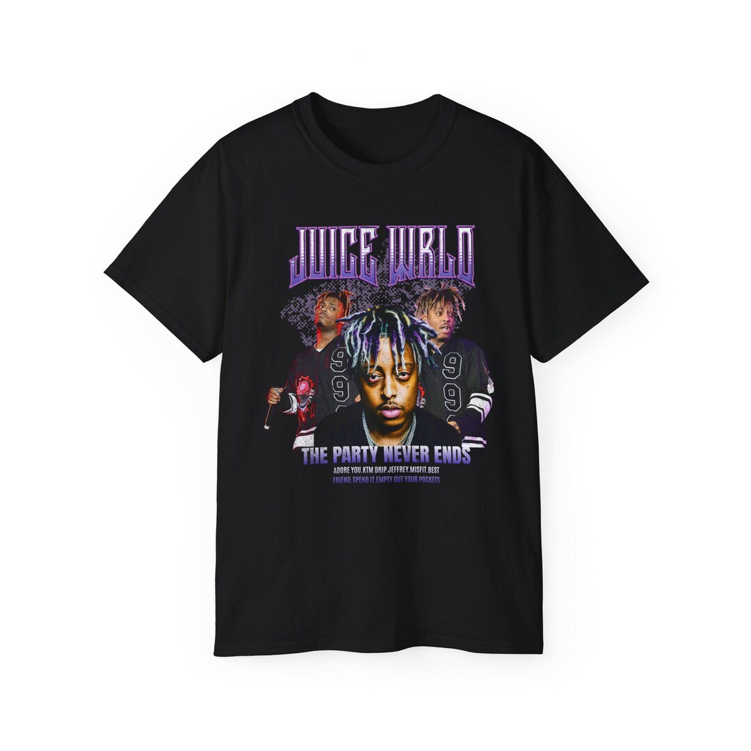 Juice Wrld Black & Blue Graphic Short Sleeve Tee Adult Size X