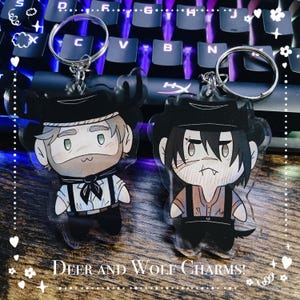 Deer and Wolf ||Acrylic Charms - Cowboy/Outlaws||