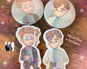 RESTOCKED! Hilson Pins and Stickers!! ||Button Pins and Stickers - House MD - House, Wilson||