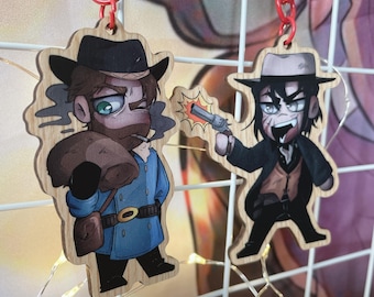 Cowboy and Outlaw ||Synthetic Wood Charms - Wild West Themed Charms||