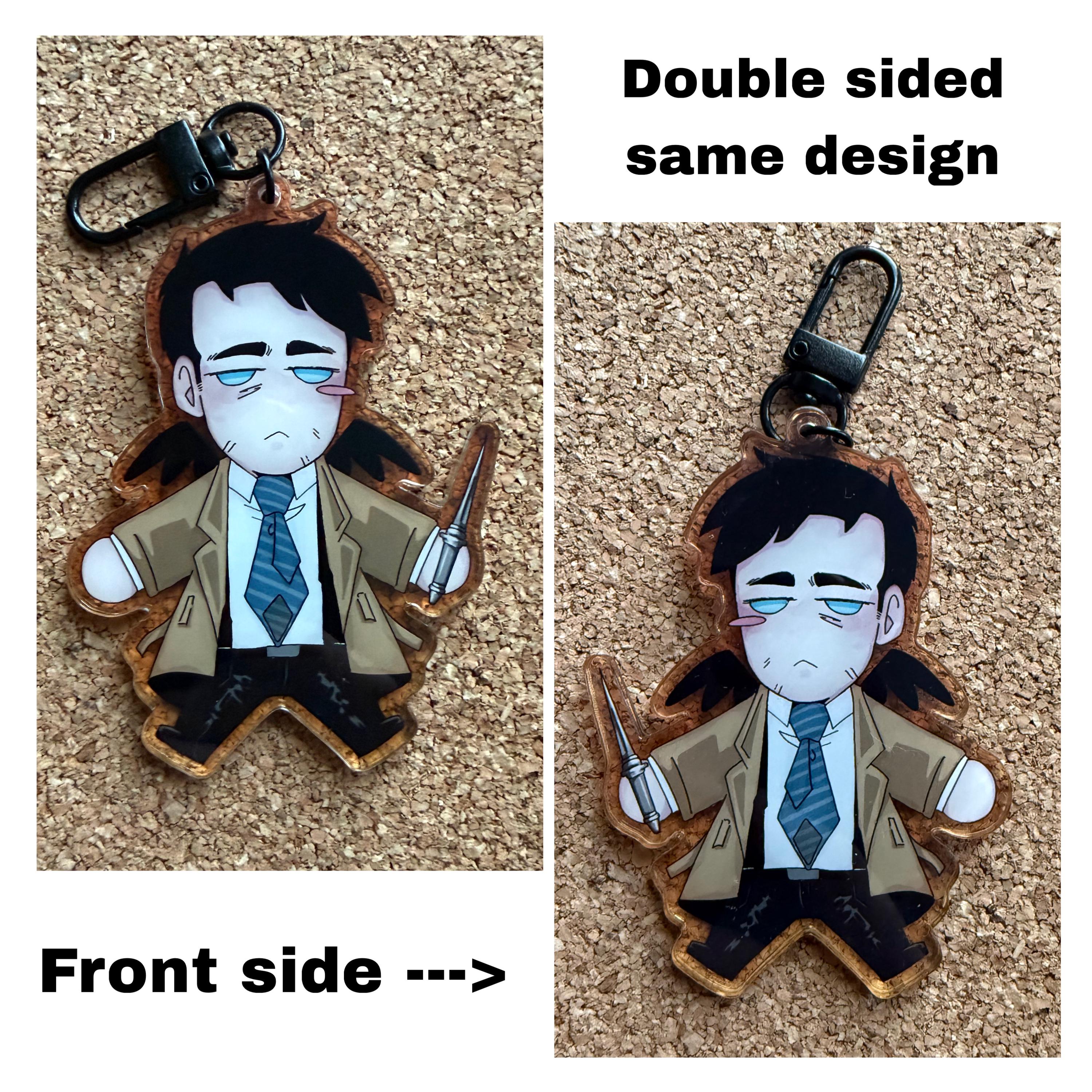 SPN Keychains! ||acrylic Charms - Supernatural, Castiel, Dean