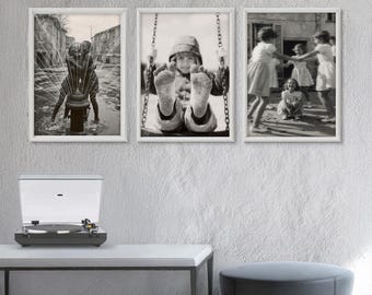 Vintage Children Photography Set: Black and White Urban Street Art (Download)