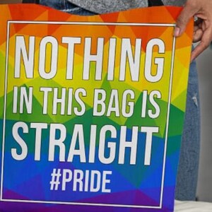 Flag of USA Rainbow Gay Foldable Purse Handbag Hook Hanger Holder 