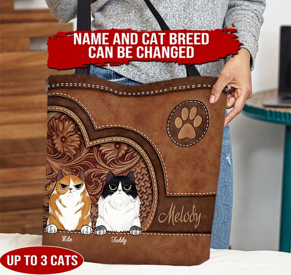 Personalized Cat Tote Bag Cat Handbag 