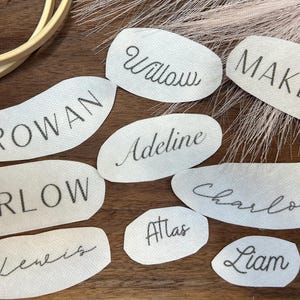 CUSTOM name Stick and Stitch template / pattern transfer patch / peel and stick embroidery pattern / DIY / personalized gift